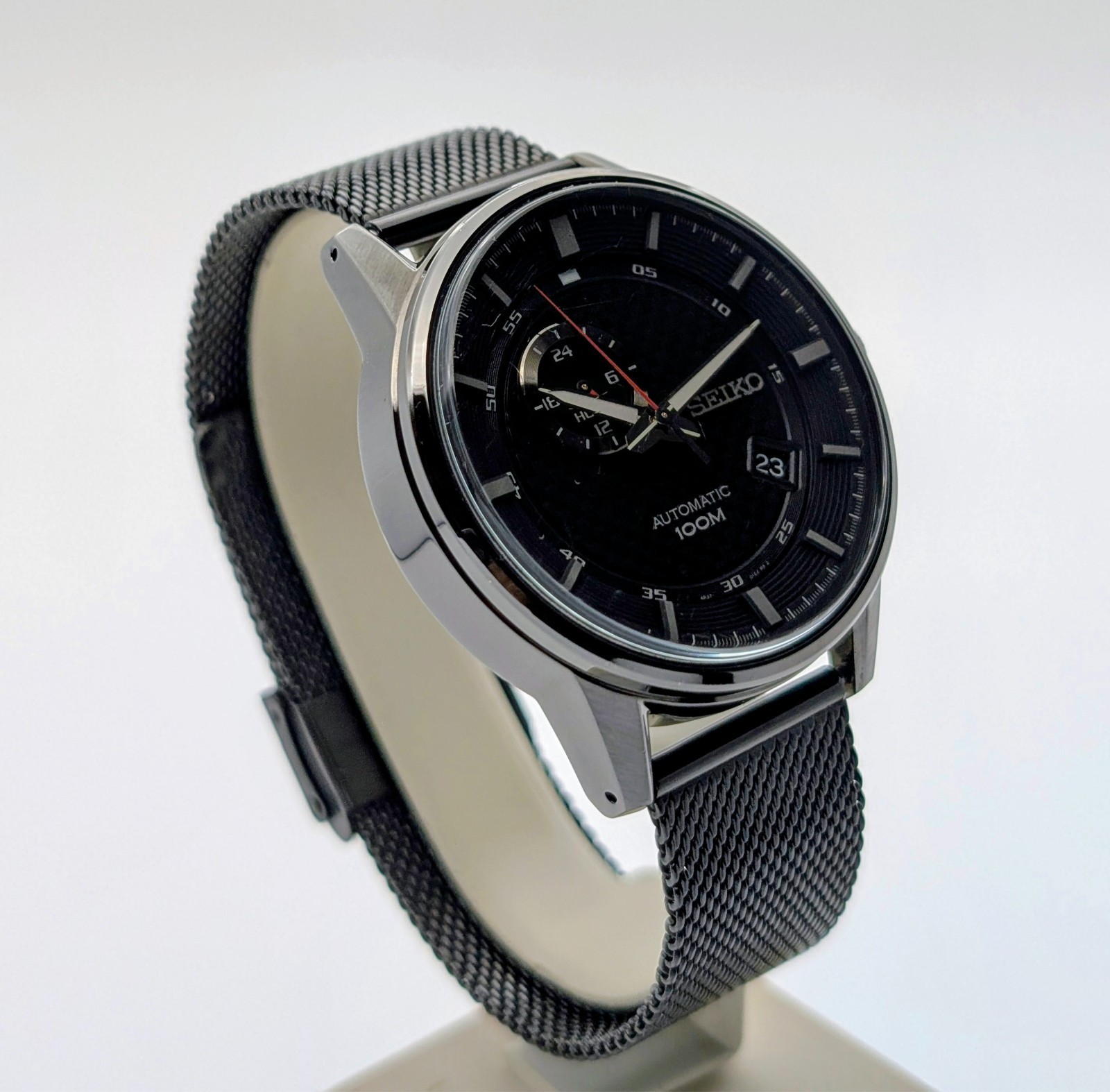 SEIKO Automatic Black Nylon 4R37-01H0 – Ø42mm Herrenuhr #3122
