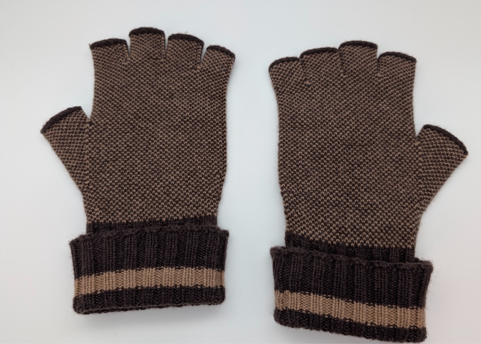 Gucci Halbfingerhandschuhe L Handschuhe Braun – 22,50cm – 200/10 #3148