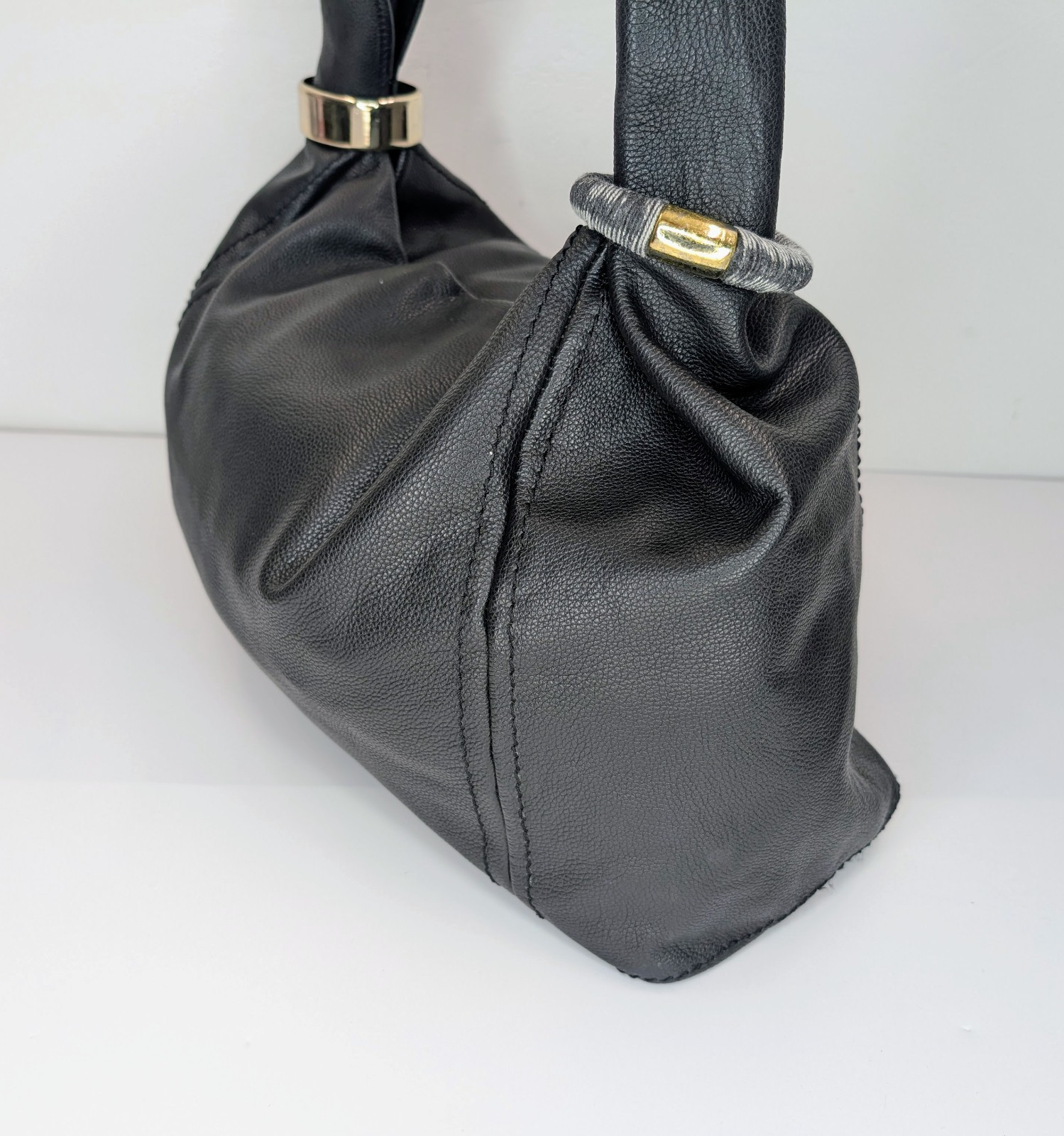 JIMMY CHOO Leder Handtasche – Schwarz – 48 cm – Soft Leather Design #3084