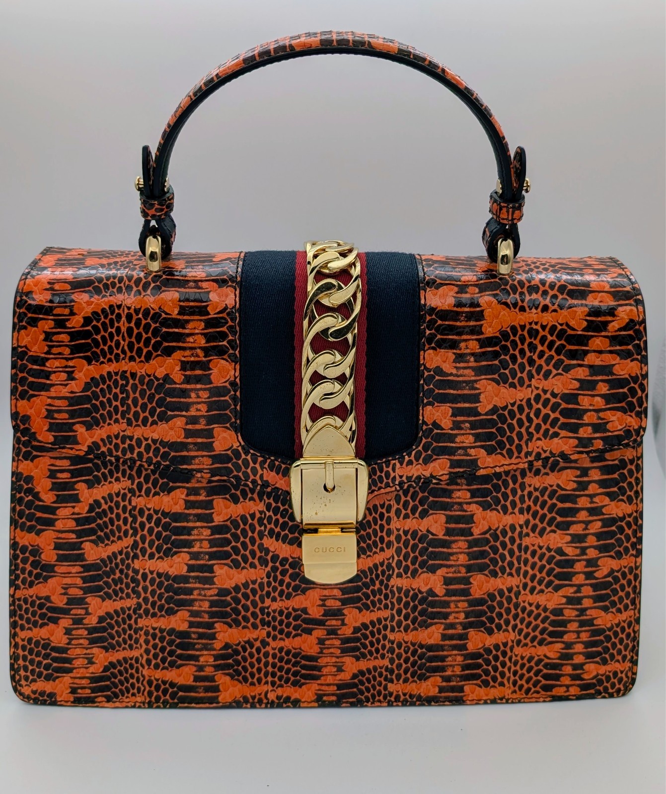 Gucci Snakeskin Medium Sylvie Henkeltasche Schultertasche Europe Exclusive #3162