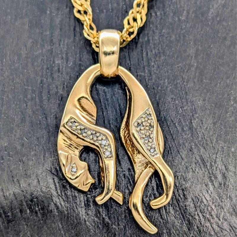 Panthere Anhänger Kreuz 333/8K Gelbgold – 6,83g – für Halsketten #3158