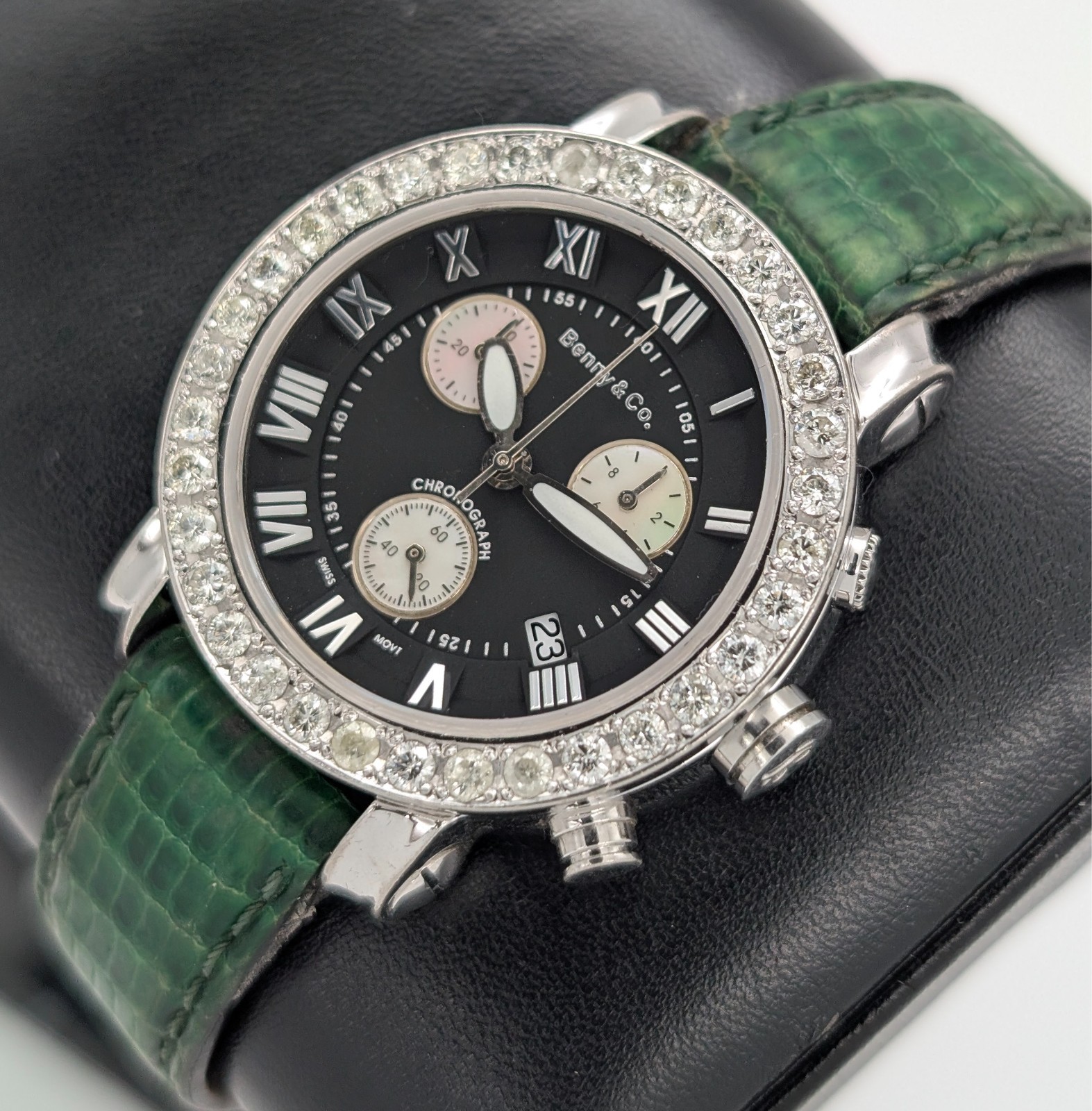 Benny & Co. Ice 2,5ct Chronograph Diamond Bezel Quarz Uhr Ø36mm Uhr #1267
