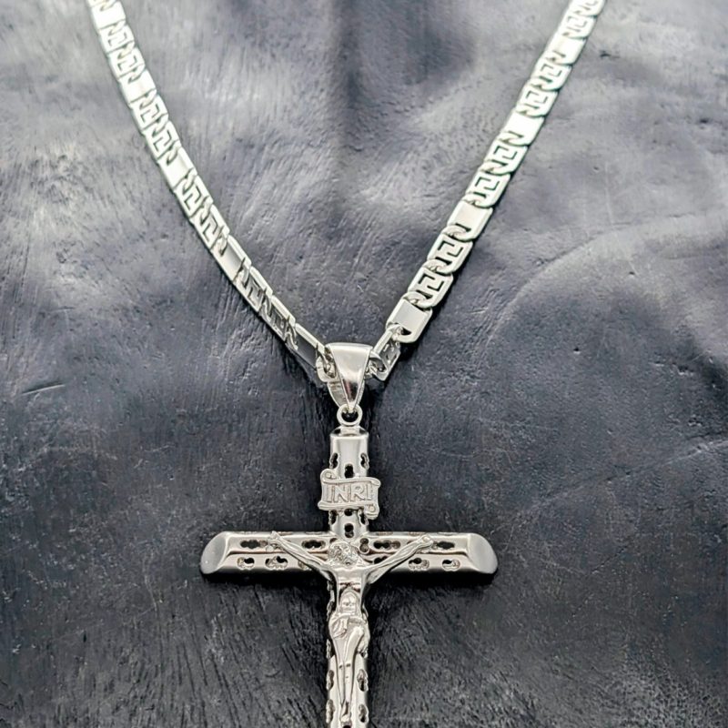 Kette mit Kreuz Jesus Anhänger 925 Sterling Silber – 69,90g – Halskette #3160