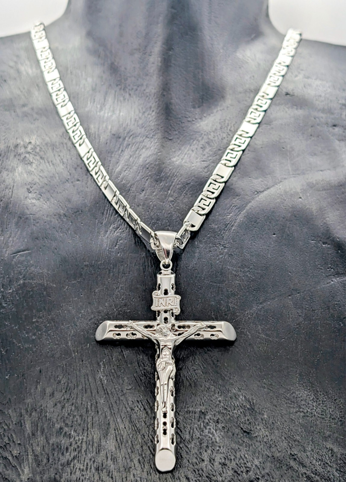 Kette mit Kreuz Jesus Anhänger 925 Sterling Silber – 69,90g – Halskette #3160