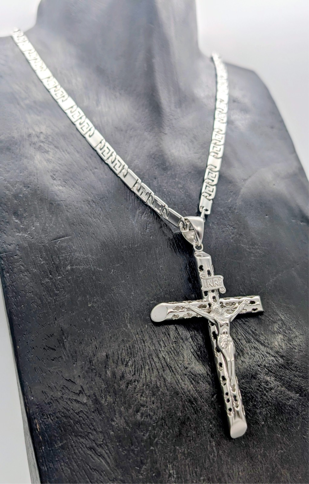 Kette mit Kreuz Jesus Anhänger 925 Sterling Silber – 69,90g – Halskette #3160