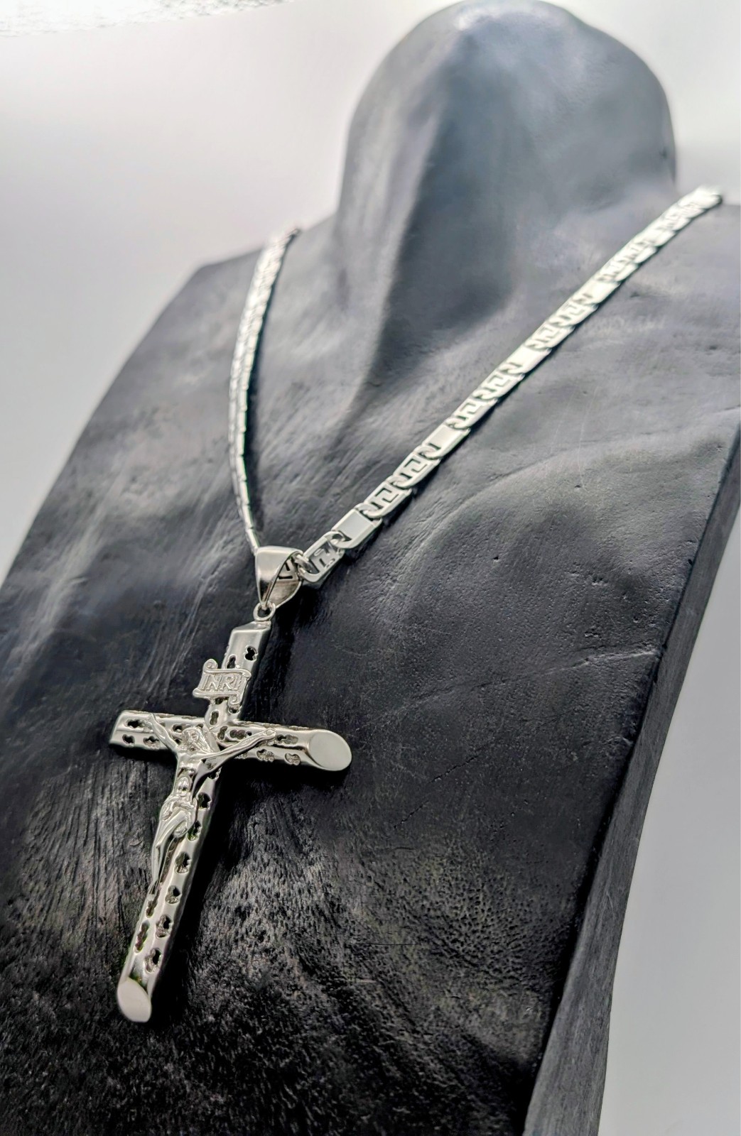 Kette mit Kreuz Jesus Anhänger 925 Sterling Silber – 69,90g – Halskette #3160