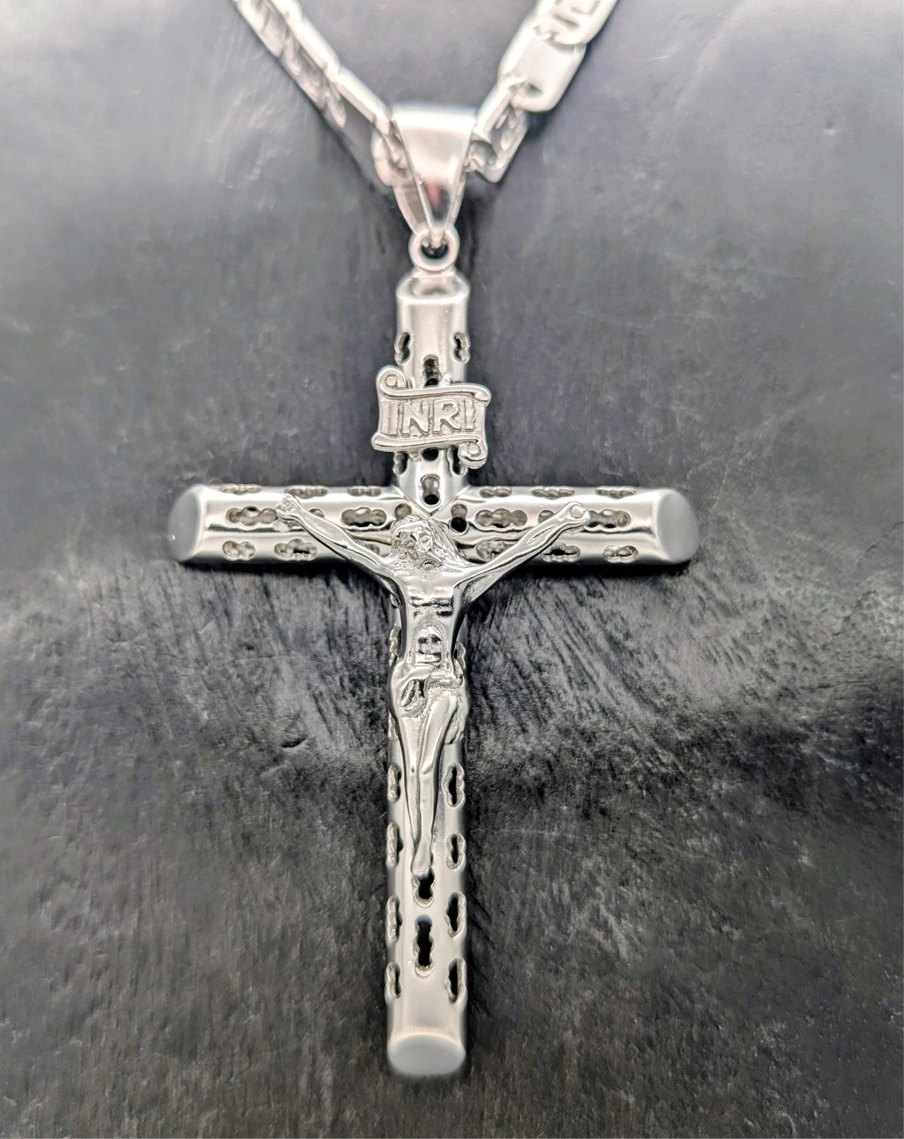Kette mit Kreuz Jesus Anhänger 925 Sterling Silber – 69,90g – Halskette #3160