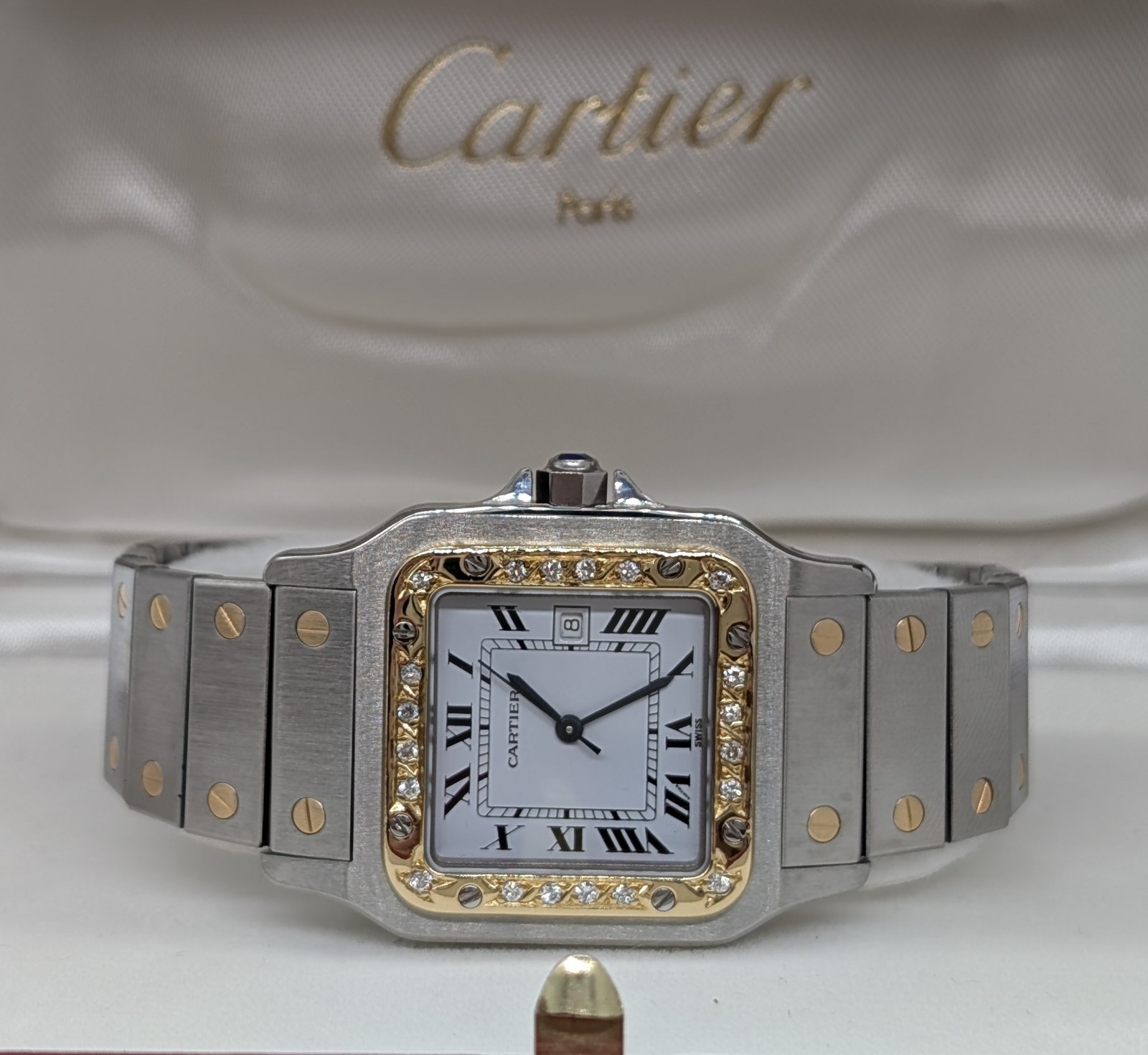 Cartier Santos Galbée 18K Diamond 2961 Uhr Ø29mm Stahl-Gold #3168
