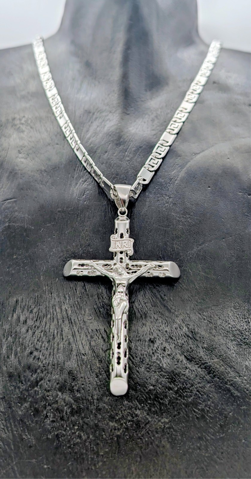 Kette mit Kreuz Jesus Anhänger 925 Sterling Silber – 69,90g – Halskette #3160