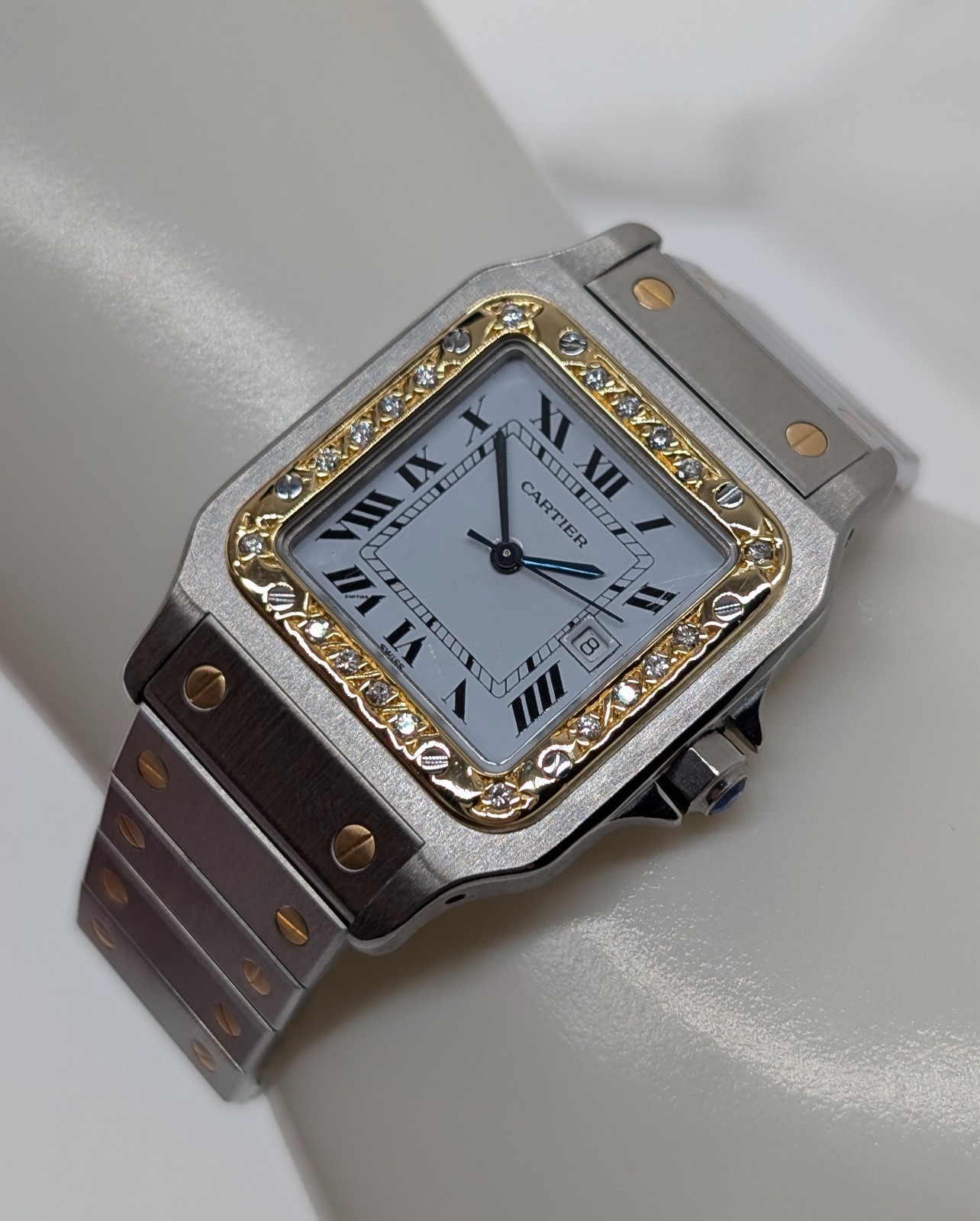 Cartier Santos Galbée 18K Diamond 2961 Uhr Ø29mm Stahl-Gold #3168