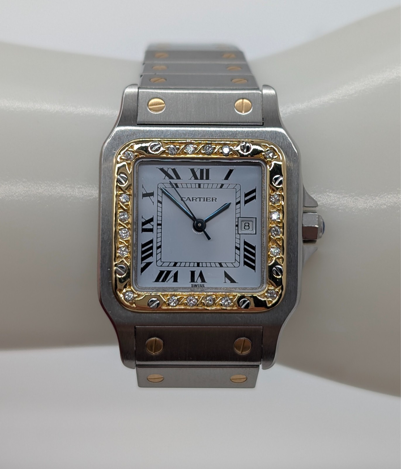 Cartier Santos Galbée 18K Diamond 2961 Uhr Ø29mm Stahl-Gold #3168