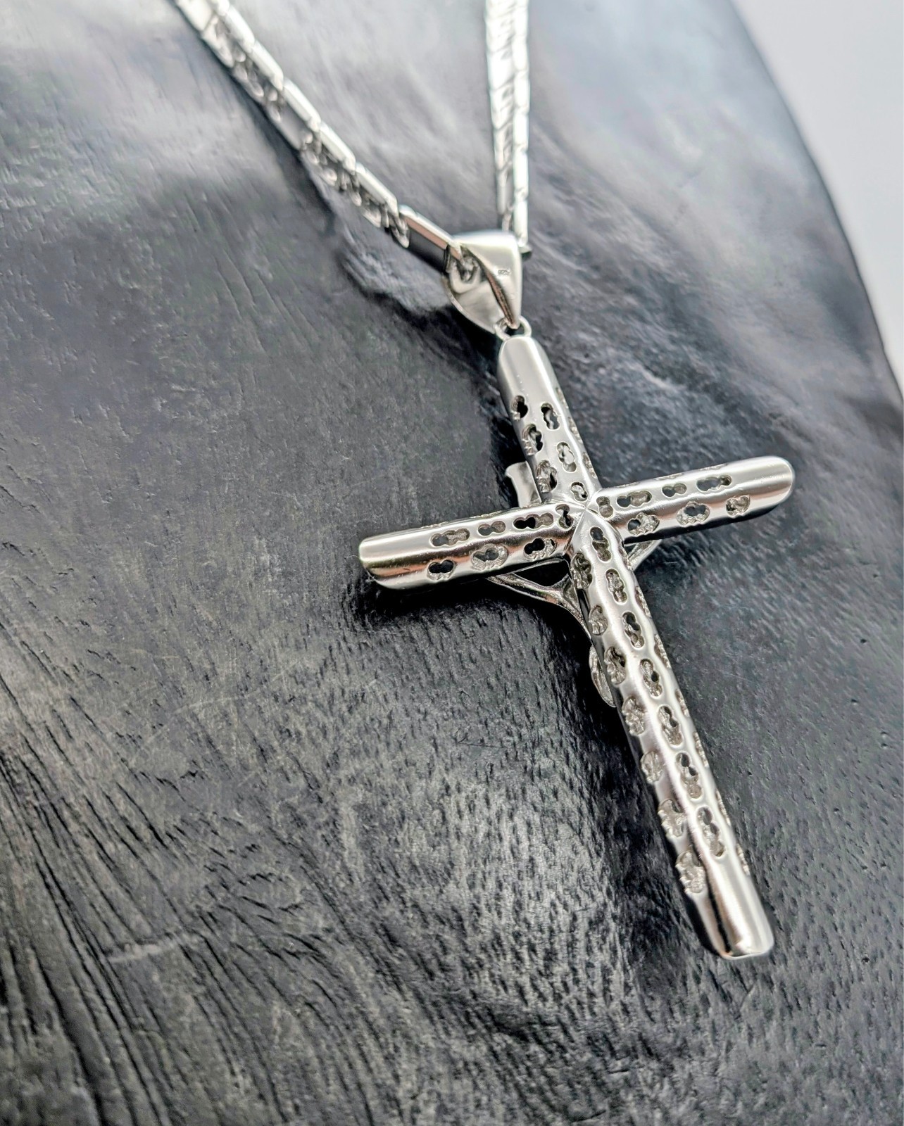 Kette mit Kreuz Jesus Anhänger 925 Sterling Silber – 69,90g – Halskette #3160