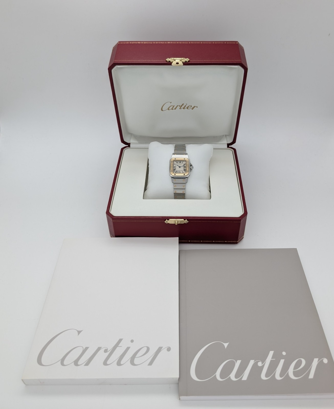 Cartier Santos Galbée 1567 Damenuhr Uhr Ø24 x 35 mm Stahl-Gold - Full Set #3183