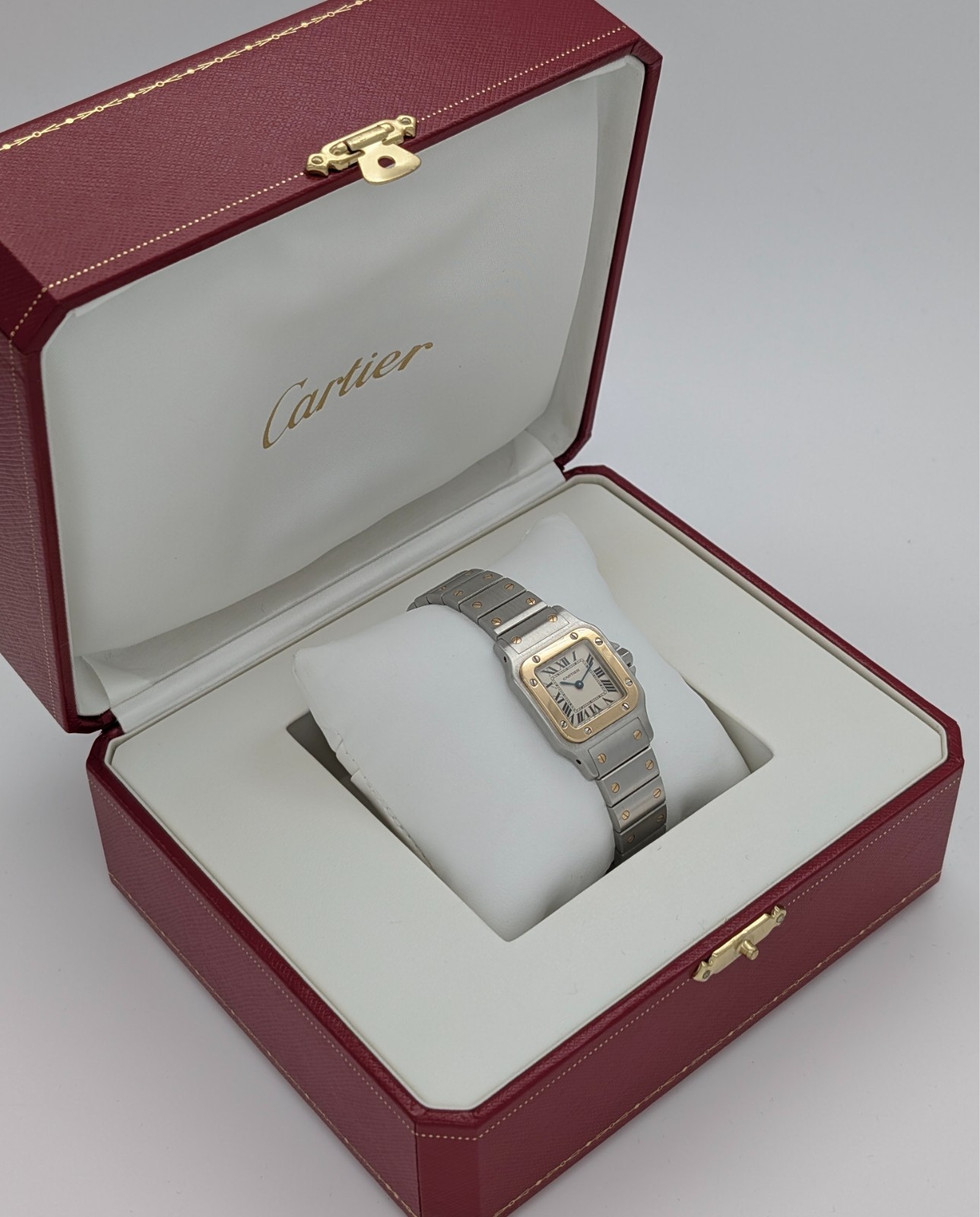 Cartier Santos Galbée 1567 Damenuhr Uhr Ø24 x 35 mm Stahl-Gold - Full Set #3183