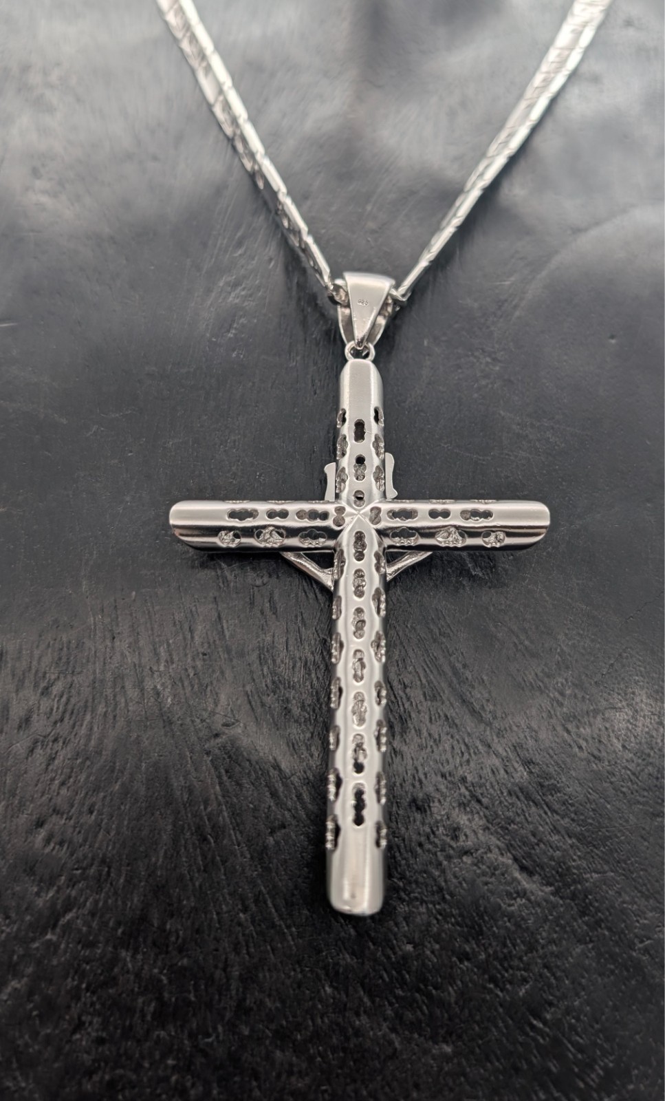 Kette mit Kreuz Jesus Anhänger 925 Sterling Silber – 69,90g – Halskette #3160