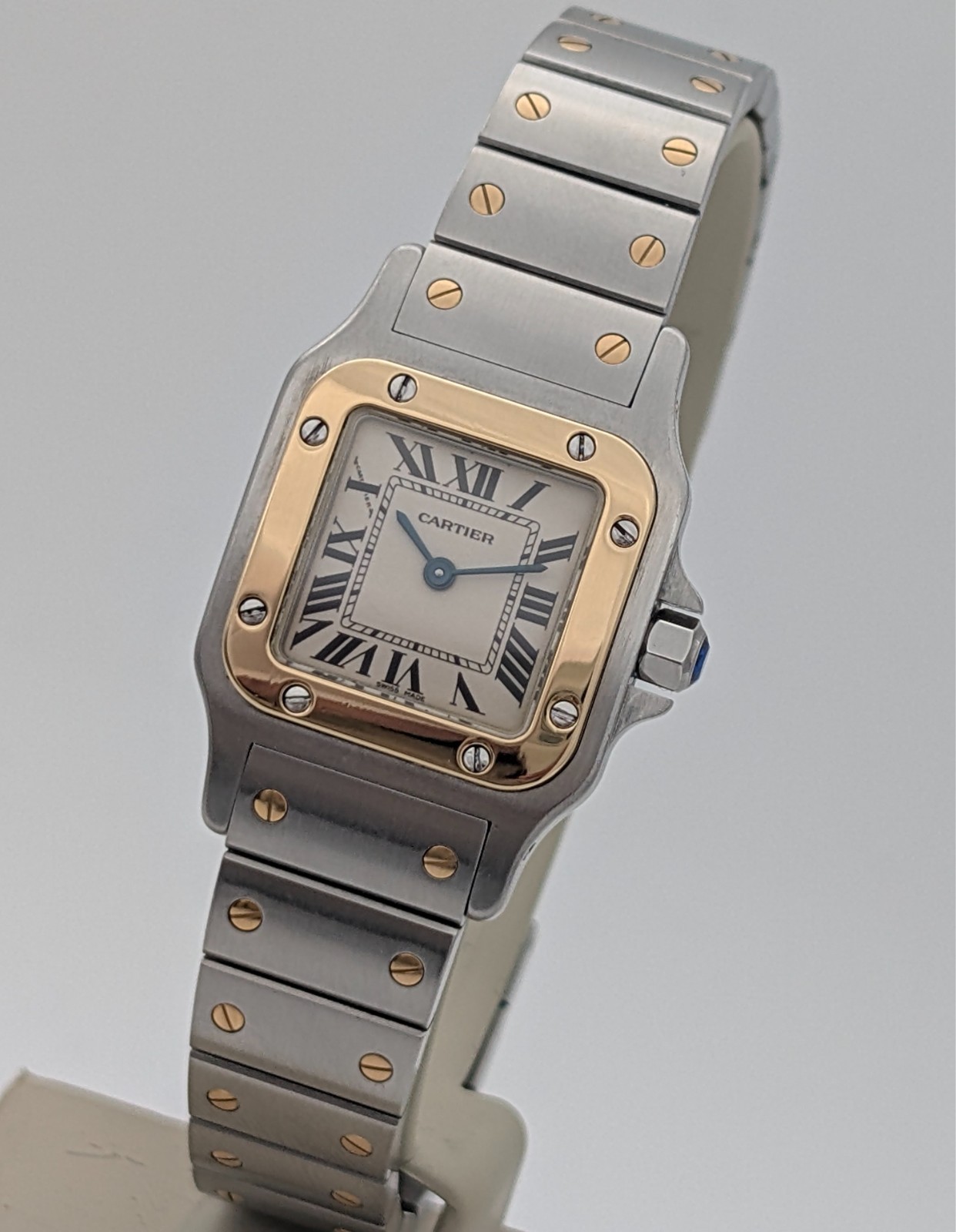 Cartier Santos Galbée 1567 Damenuhr Uhr Ø24 x 35 mm Stahl-Gold - Full Set #3183