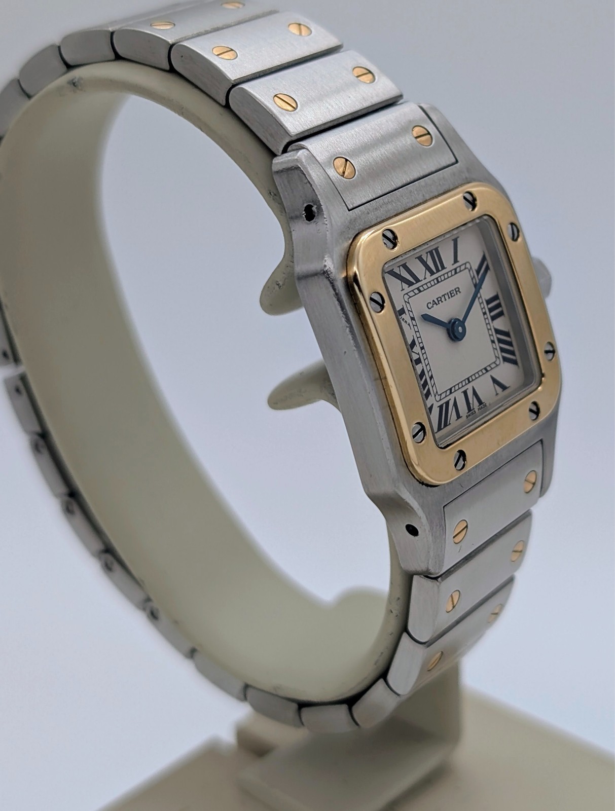 Cartier Santos Galbée 1567 Damenuhr Uhr Ø24 x 35 mm Stahl-Gold - Full Set #3183