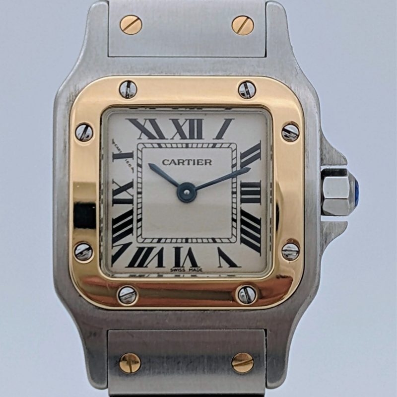 Cartier Santos Galbée 1567 Damenuhr Uhr Ø24 x 35 mm Stahl-Gold #3177