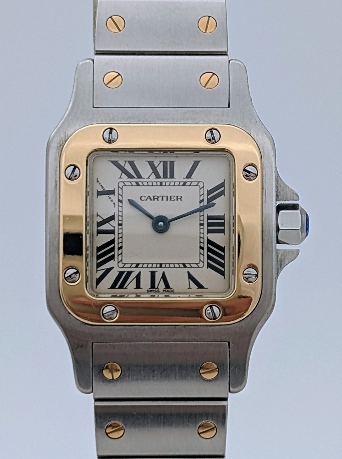 Cartier Santos Galbée 1567 Damenuhr Uhr Ø24 x 35 mm Stahl-Gold #3177