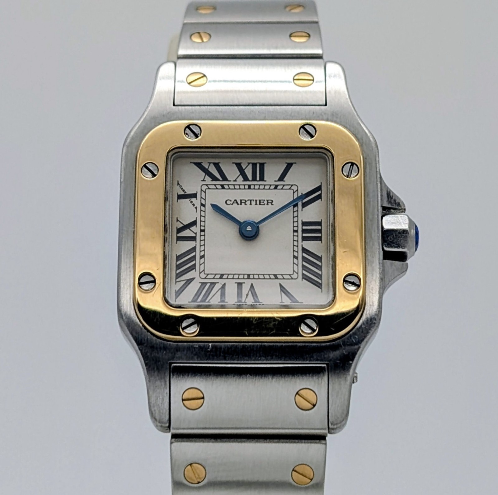 Cartier Santos Galbée 1567 Damenuhr Uhr Ø24 x 35 mm Stahl-Gold #3177