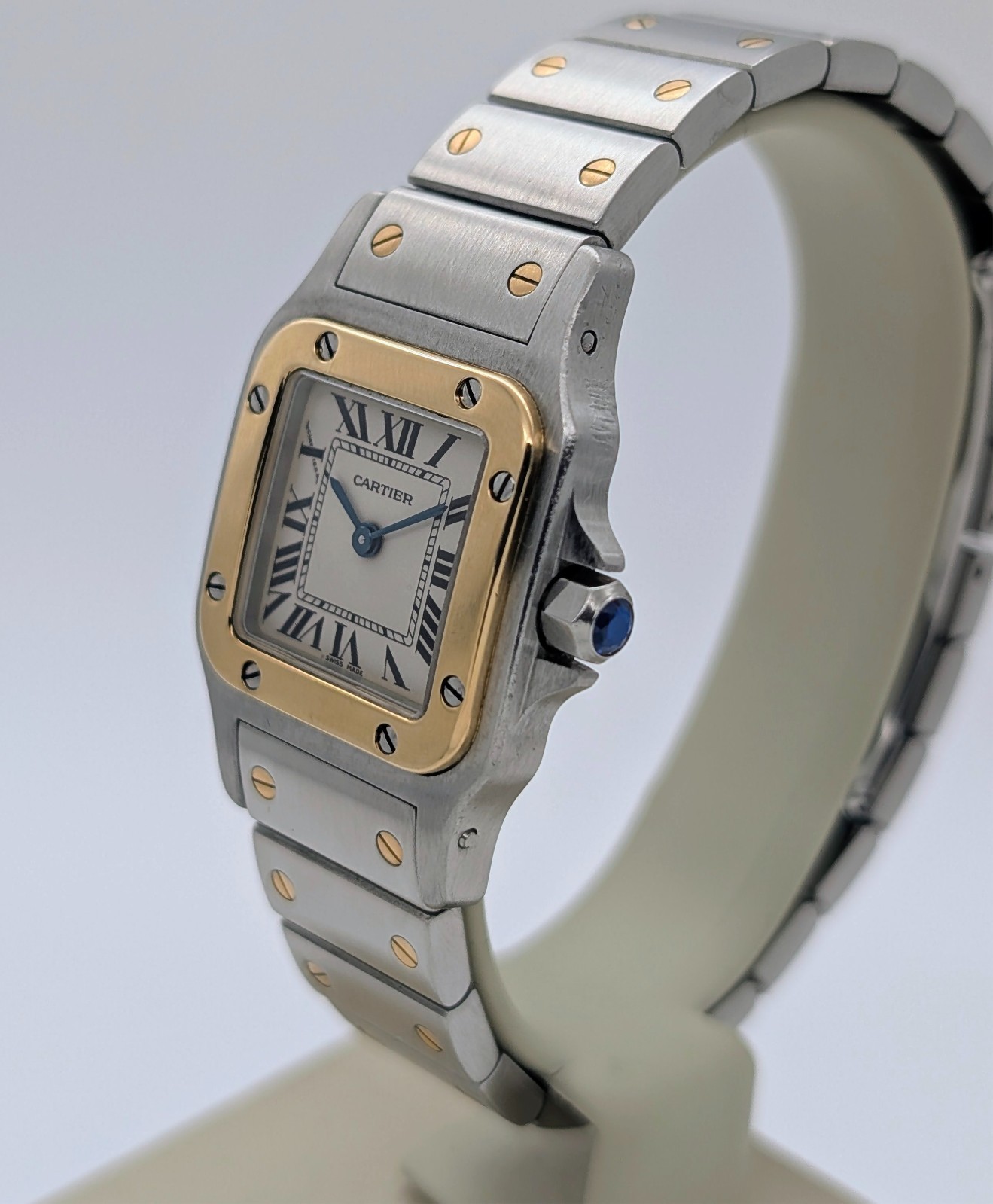 Cartier Santos Galbée 1567 Damenuhr Uhr Ø24 x 35 mm Stahl-Gold #3177