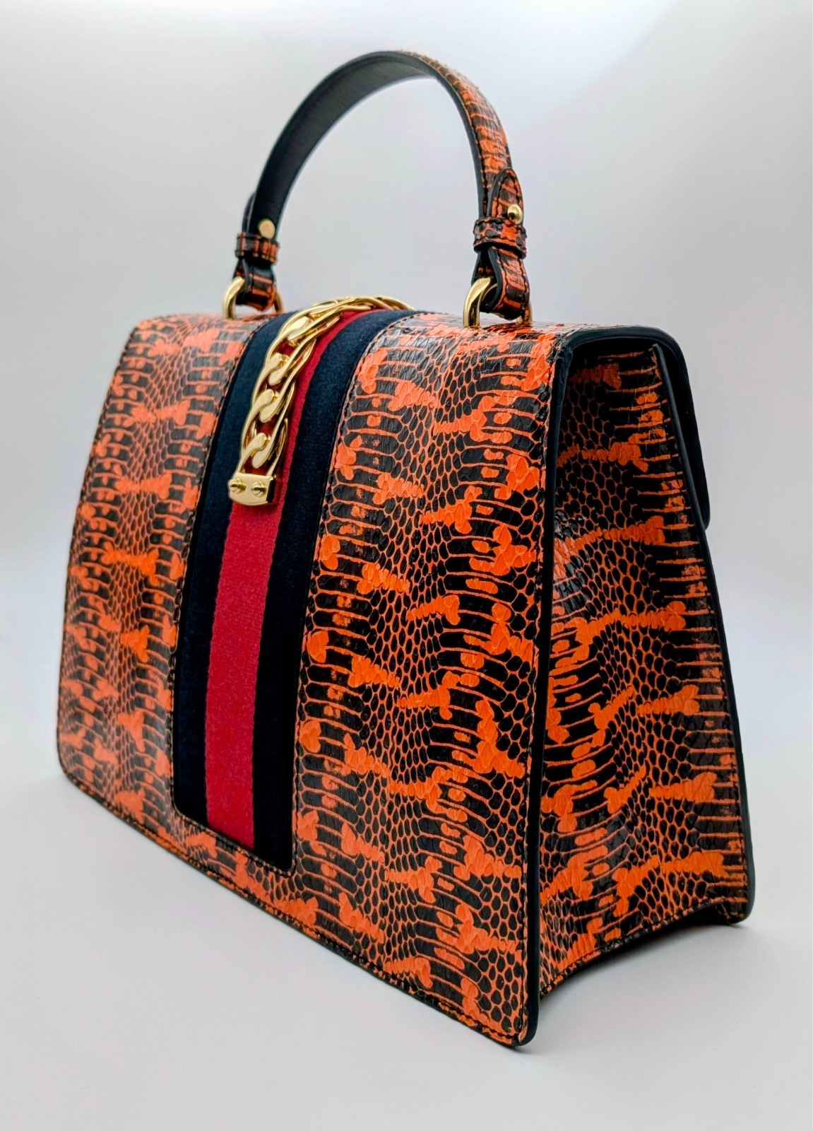 Gucci Snakeskin Medium Sylvie Henkeltasche Schultertasche Europe Exclusive #3162