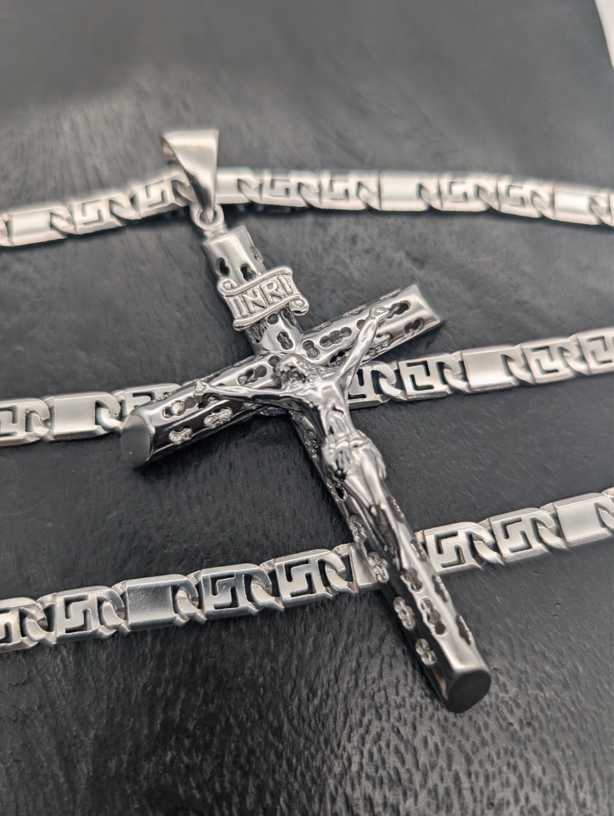 Kette mit Kreuz Jesus Anhänger 925 Sterling Silber – 69,90g – Halskette #3160