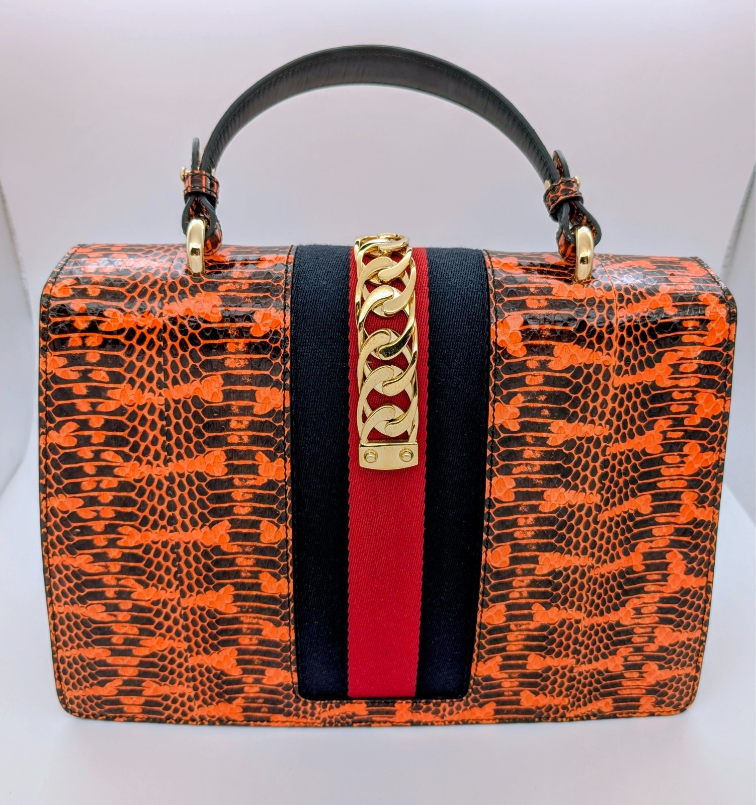 Gucci Snakeskin Medium Sylvie Henkeltasche Schultertasche Europe Exclusive #3162