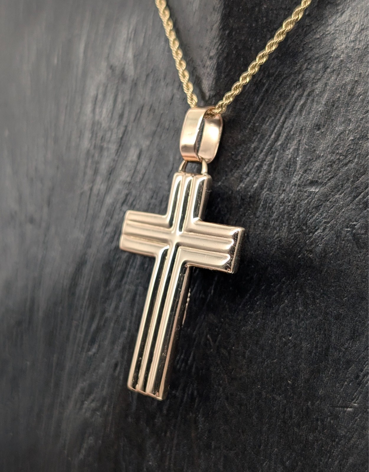 Anhänger Kreuz Jesus 585/14K Rosegold – 5,00g – für Halsketten #3153