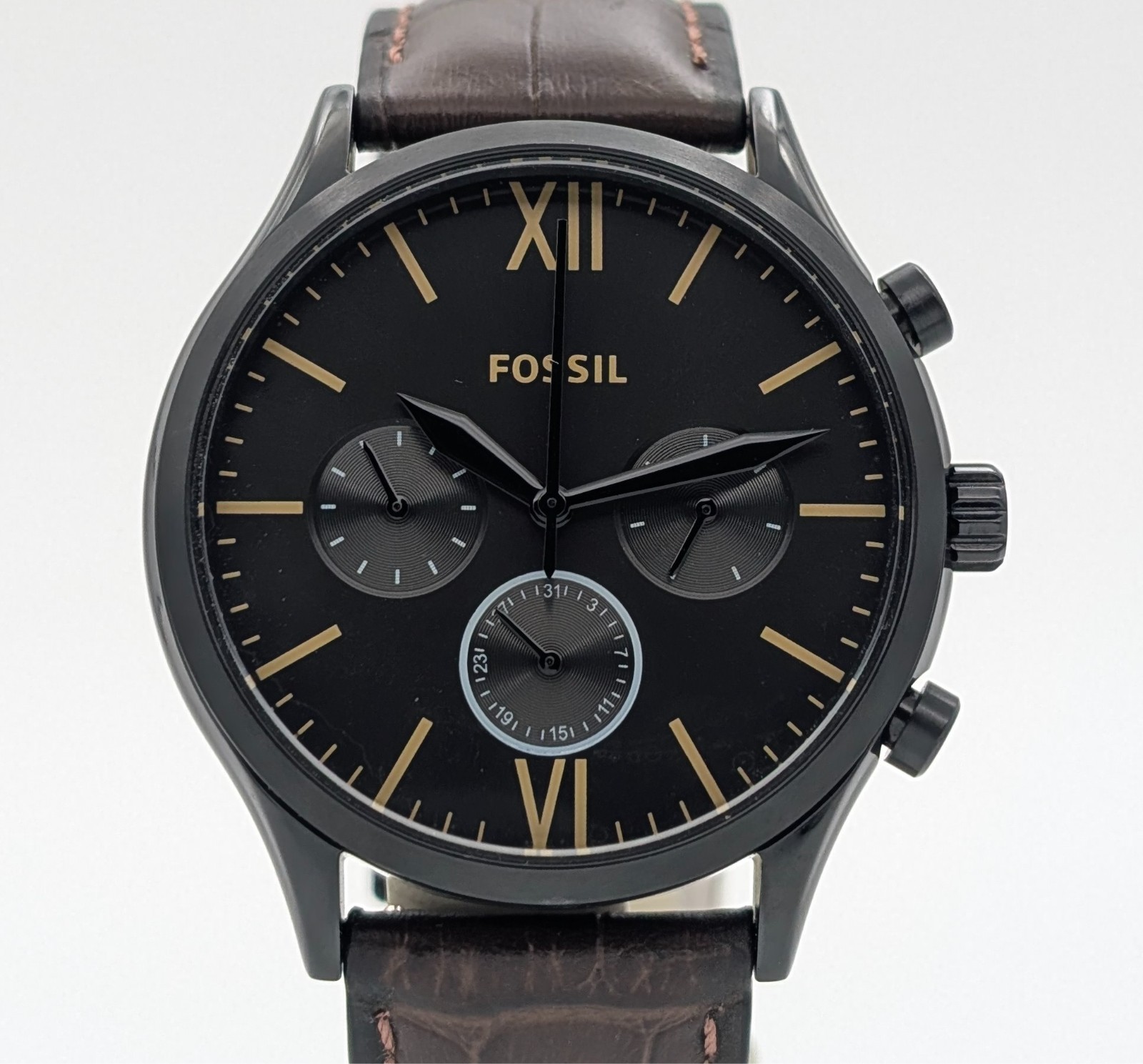 Fossil BQ2472 Fenmore Armbanduhr – Ø43mm Quarz Lederarmband Braun #3137