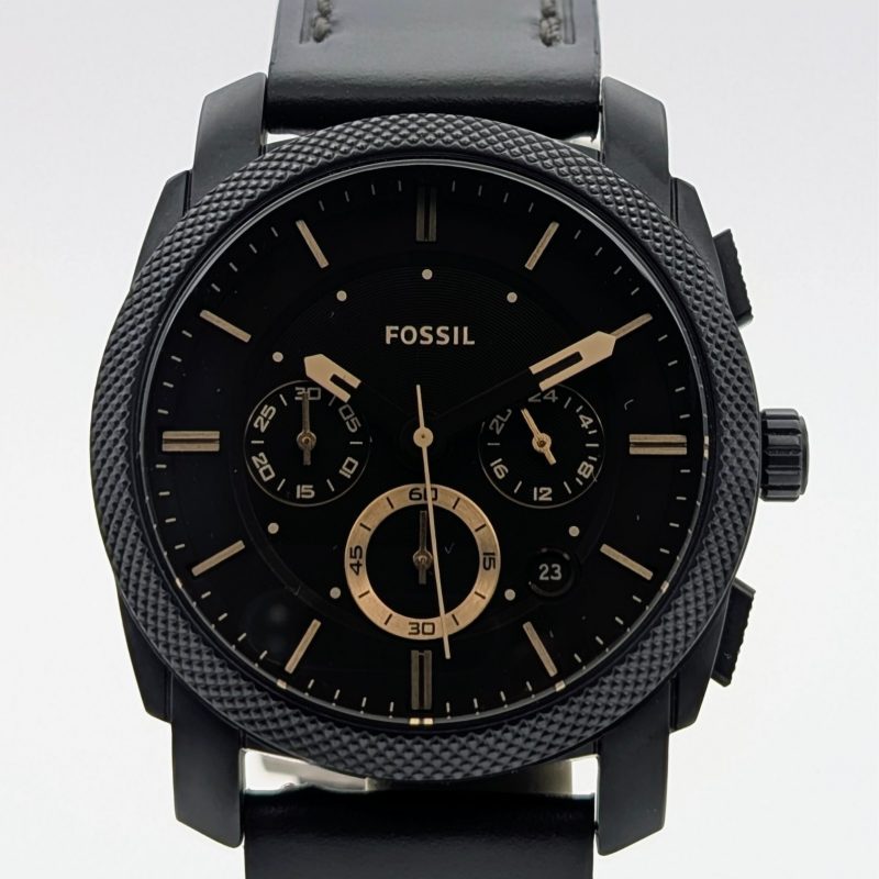Fossil FS5586 Machine Armbanduhr – Ø42mm Quarz Lederarmband Schwarz #3139
