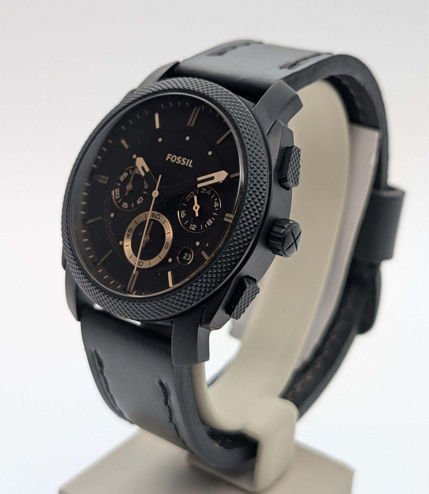 Fossil FS5586 Machine Armbanduhr – Ø42mm Quarz Lederarmband Schwarz #3139