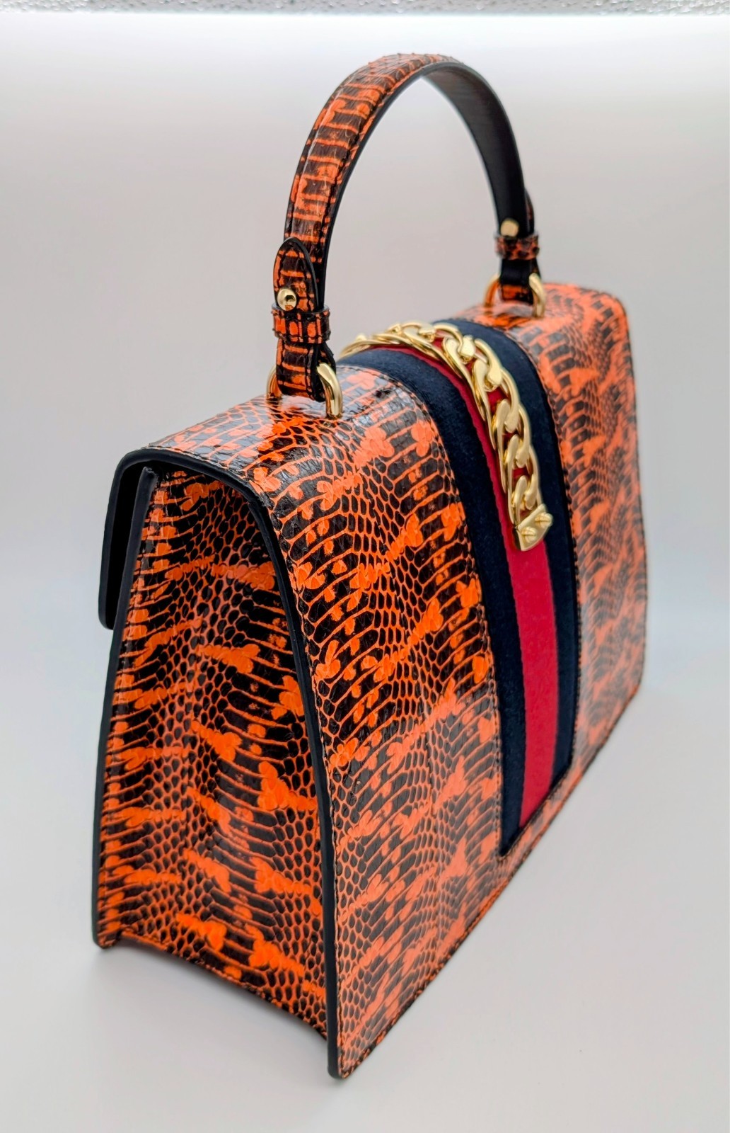 Gucci Snakeskin Medium Sylvie Henkeltasche Schultertasche Europe Exclusive #3162
