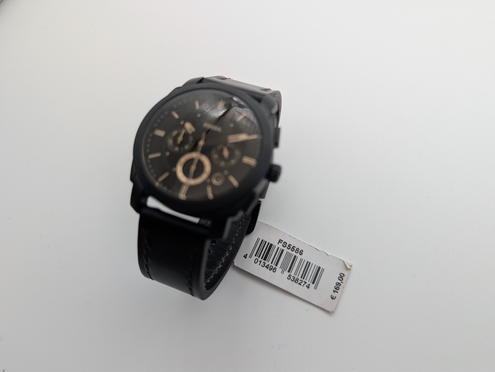 Fossil FS5586 Machine Armbanduhr – Ø42mm Quarz Lederarmband Schwarz #3139