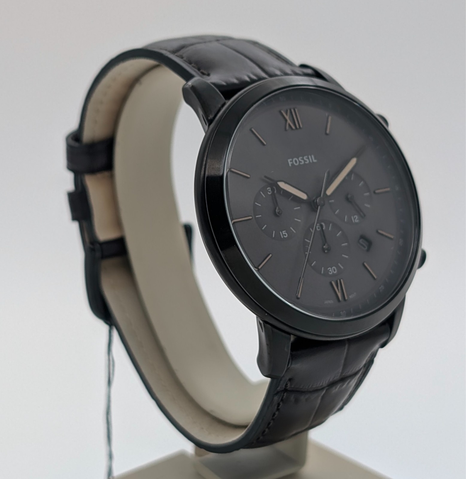 Fossil FS5579 Chronograph Neutra uhr – Ø44mm Quarz Lederarmband Schwarz #3138