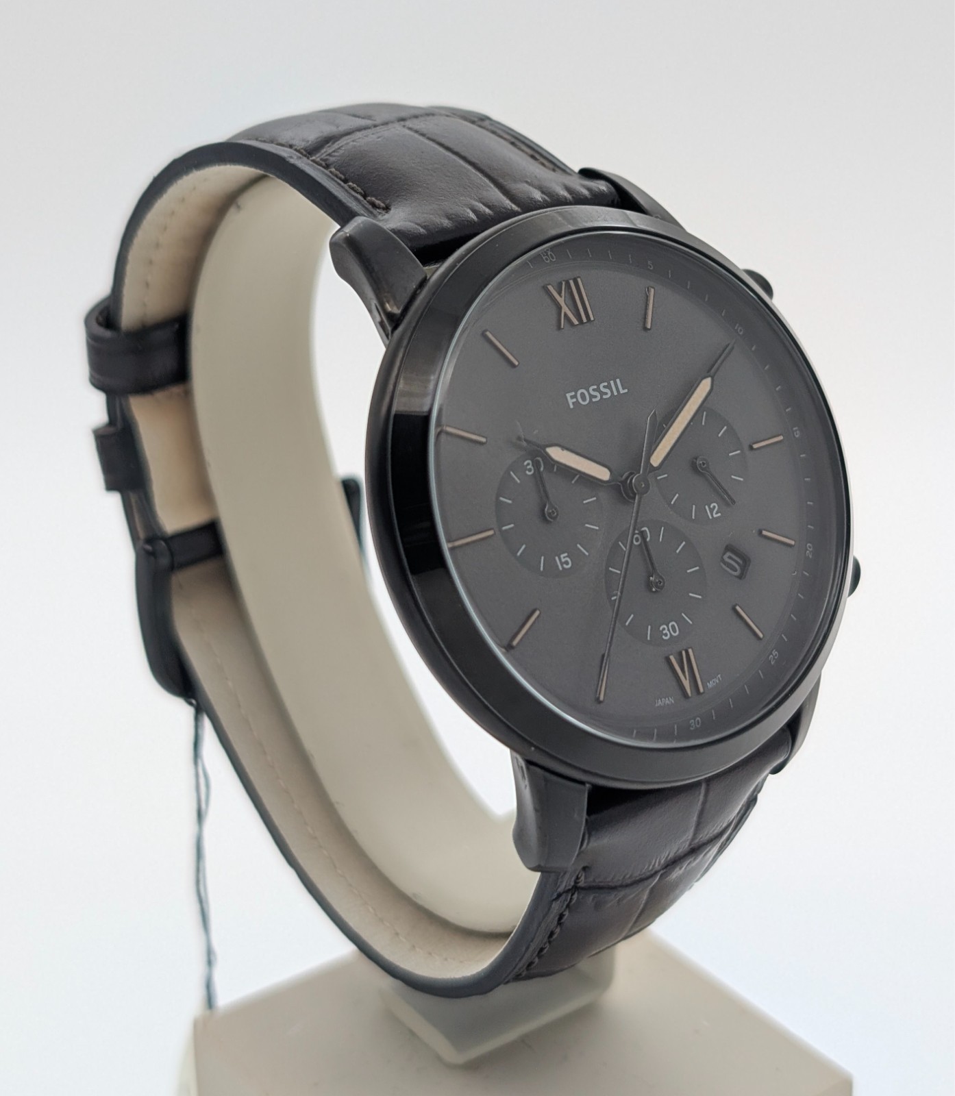 Fossil FS5579 Chronograph Neutra uhr – Ø44mm Quarz Lederarmband Schwarz #3138