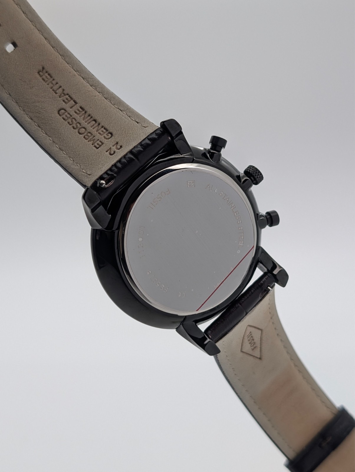 Fossil FS5579 Chronograph Neutra uhr – Ø44mm Quarz Lederarmband Schwarz #3138