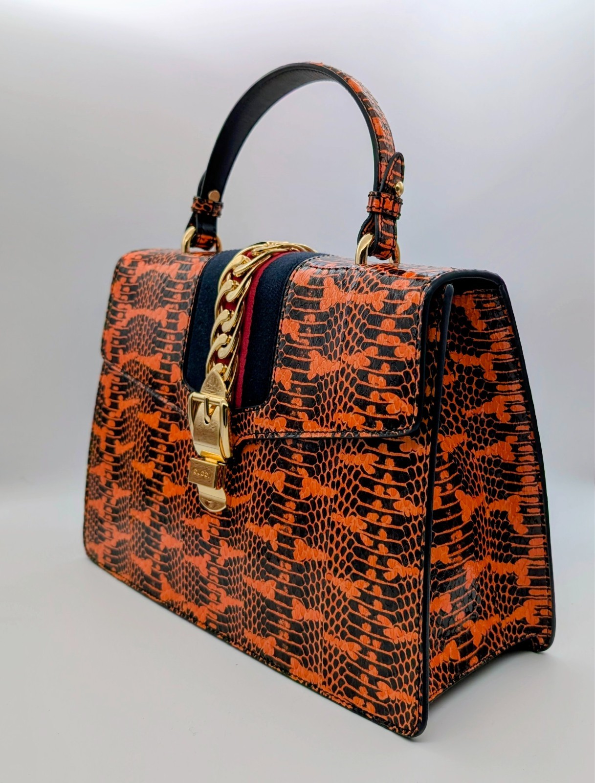 Gucci Snakeskin Medium Sylvie Henkeltasche Schultertasche Europe Exclusive #3162