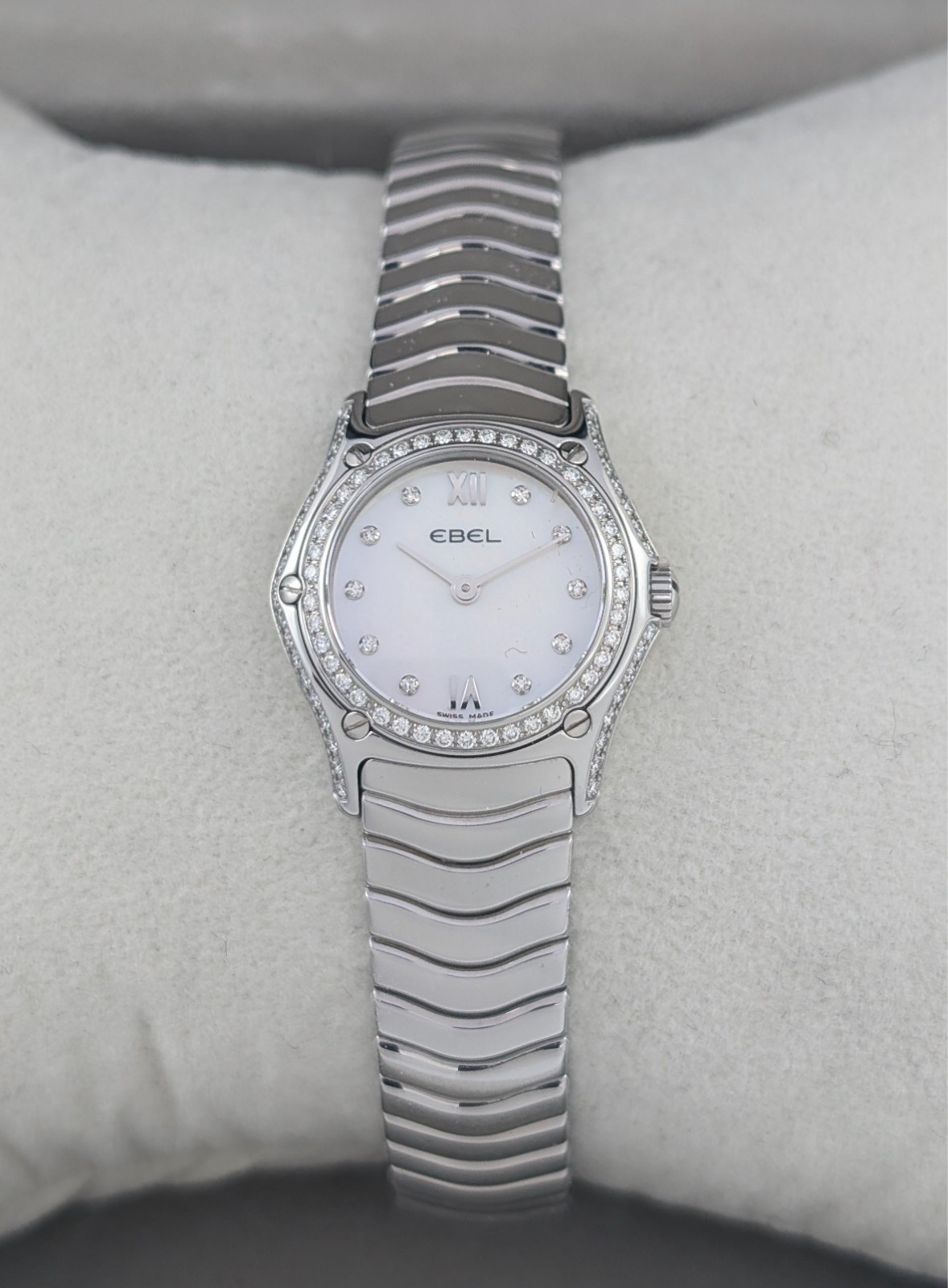 EBEL Diamond Classic Wave Perlmutt 9157F17-30 Quarz Uhr Ø24mm Damenuhr #3156