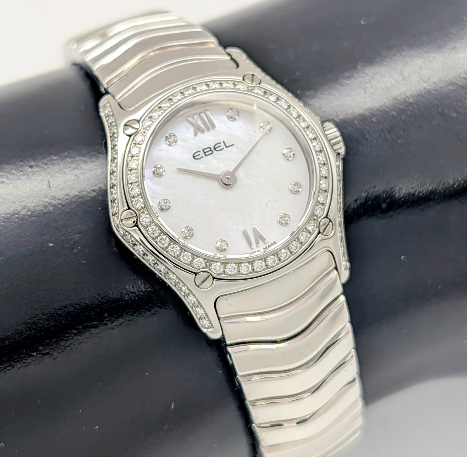 EBEL Diamond Classic Wave Perlmutt 9157F17-30 Quarz Uhr Ø24mm Damenuhr #3156