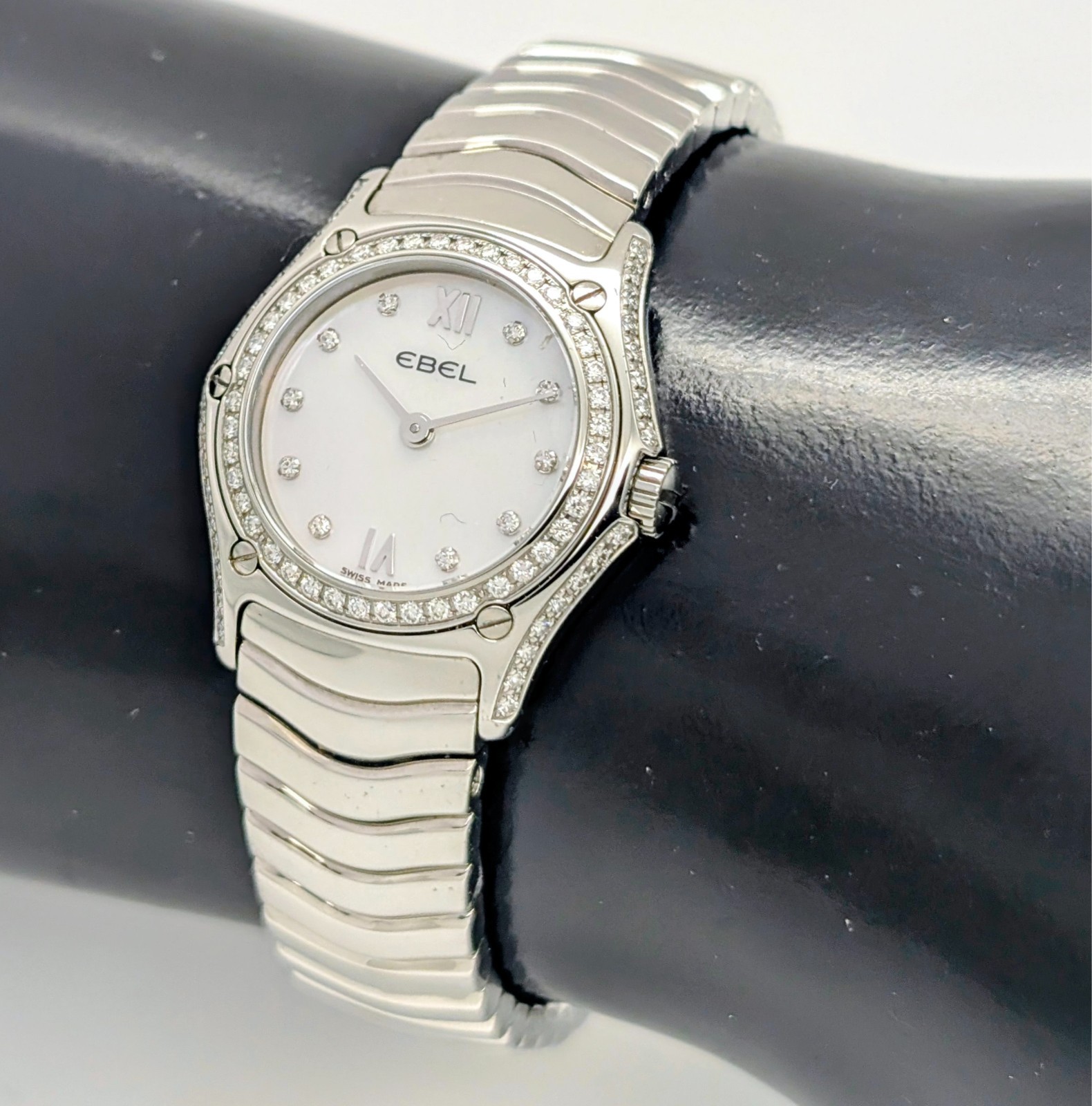 EBEL Diamond Classic Wave Perlmutt 9157F17-30 Quarz Uhr Ø24mm Damenuhr #3156