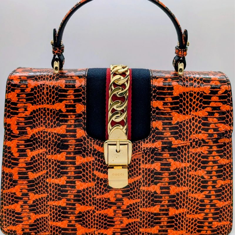 Gucci Snakeskin Medium Sylvie Henkeltasche Schultertasche Europe Exclusive #3162