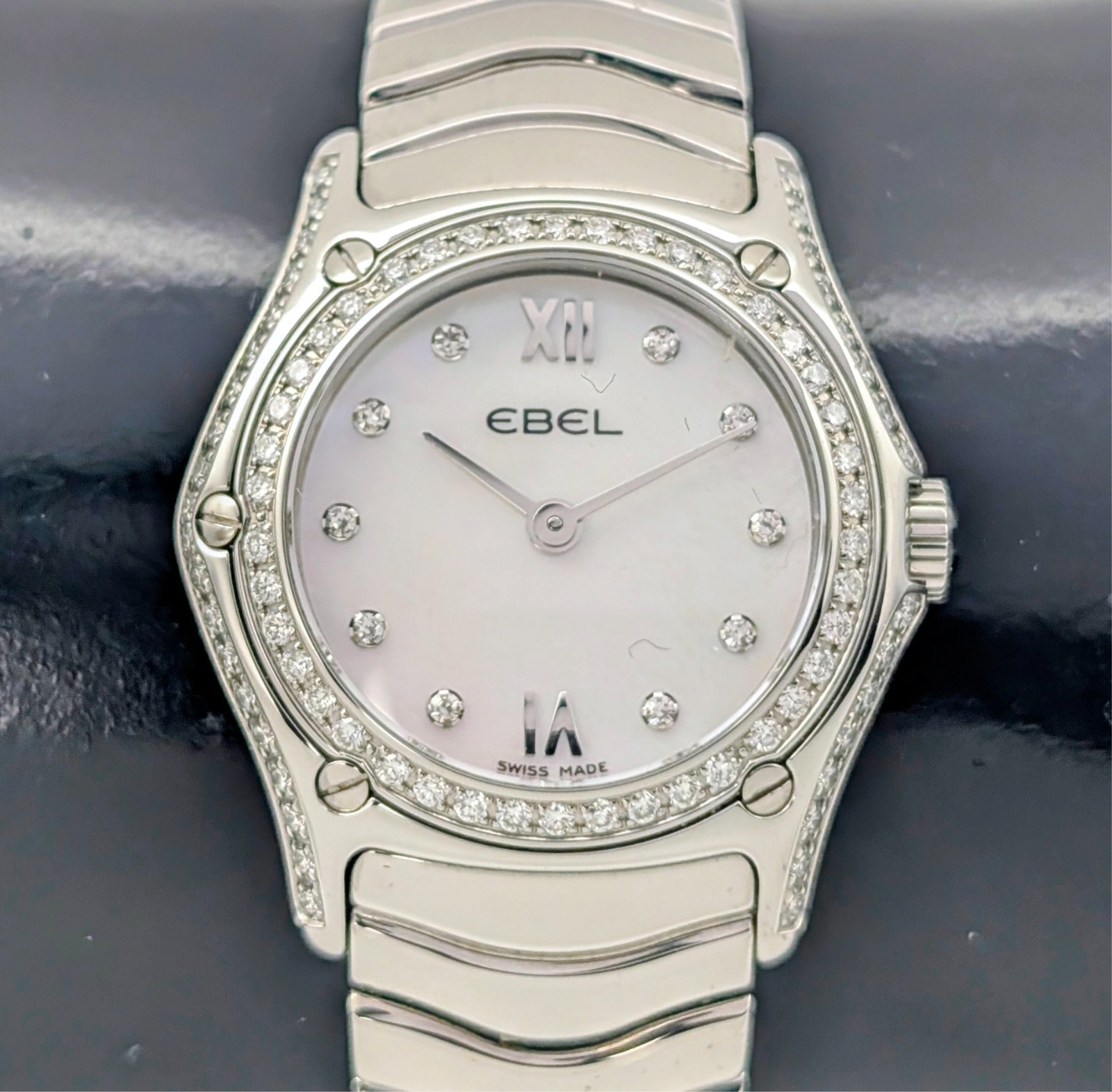 EBEL Diamond Classic Wave Perlmutt 9157F17-30 Quarz Uhr Ø24mm Damenuhr #3156