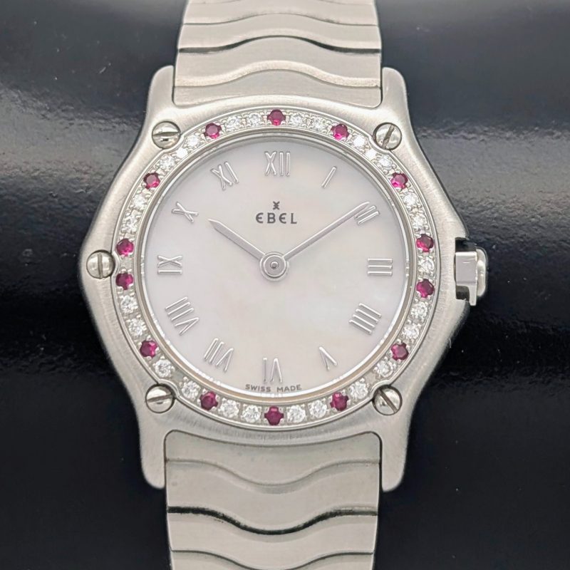 Ebel Classic 9157116-20 Rubin Bezel Quarz Uhr Ø24mm Damenuhr #3157
