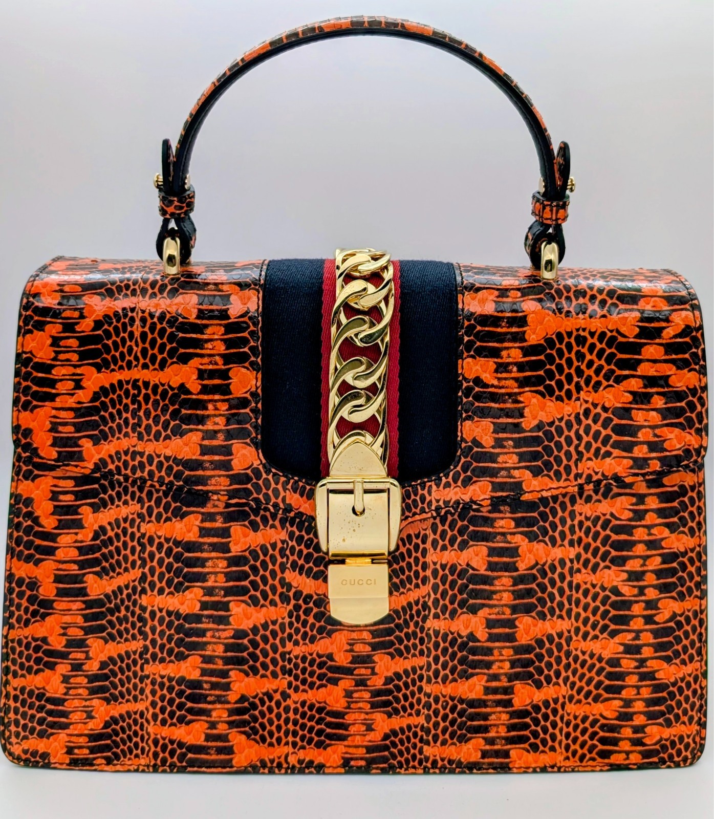 Gucci Snakeskin Medium Sylvie Henkeltasche Schultertasche Europe Exclusive #3162