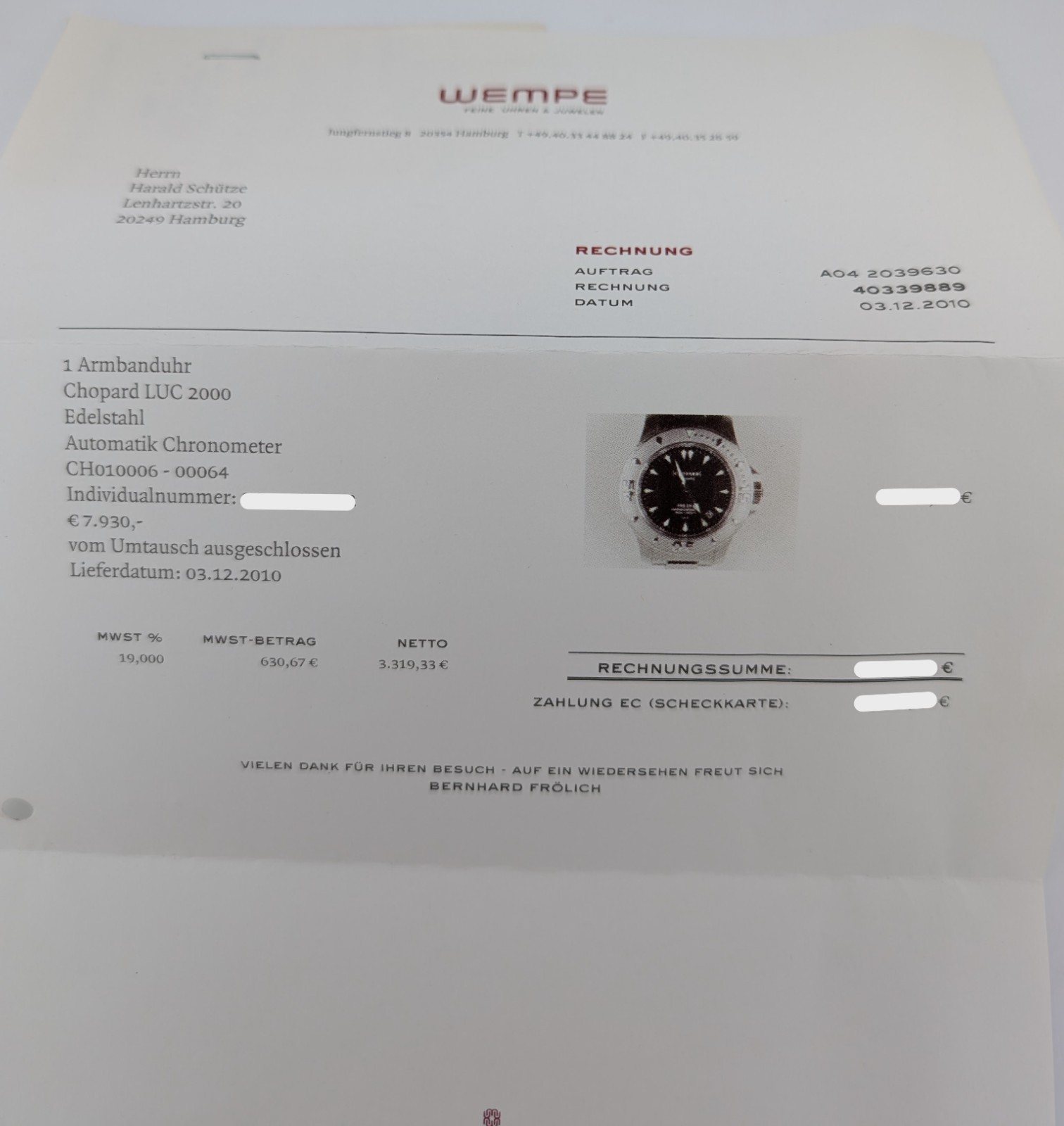 Chopard L.U.C Pro One 168912 – Automatik Chronometer Full Set Ø43 mm #3041
