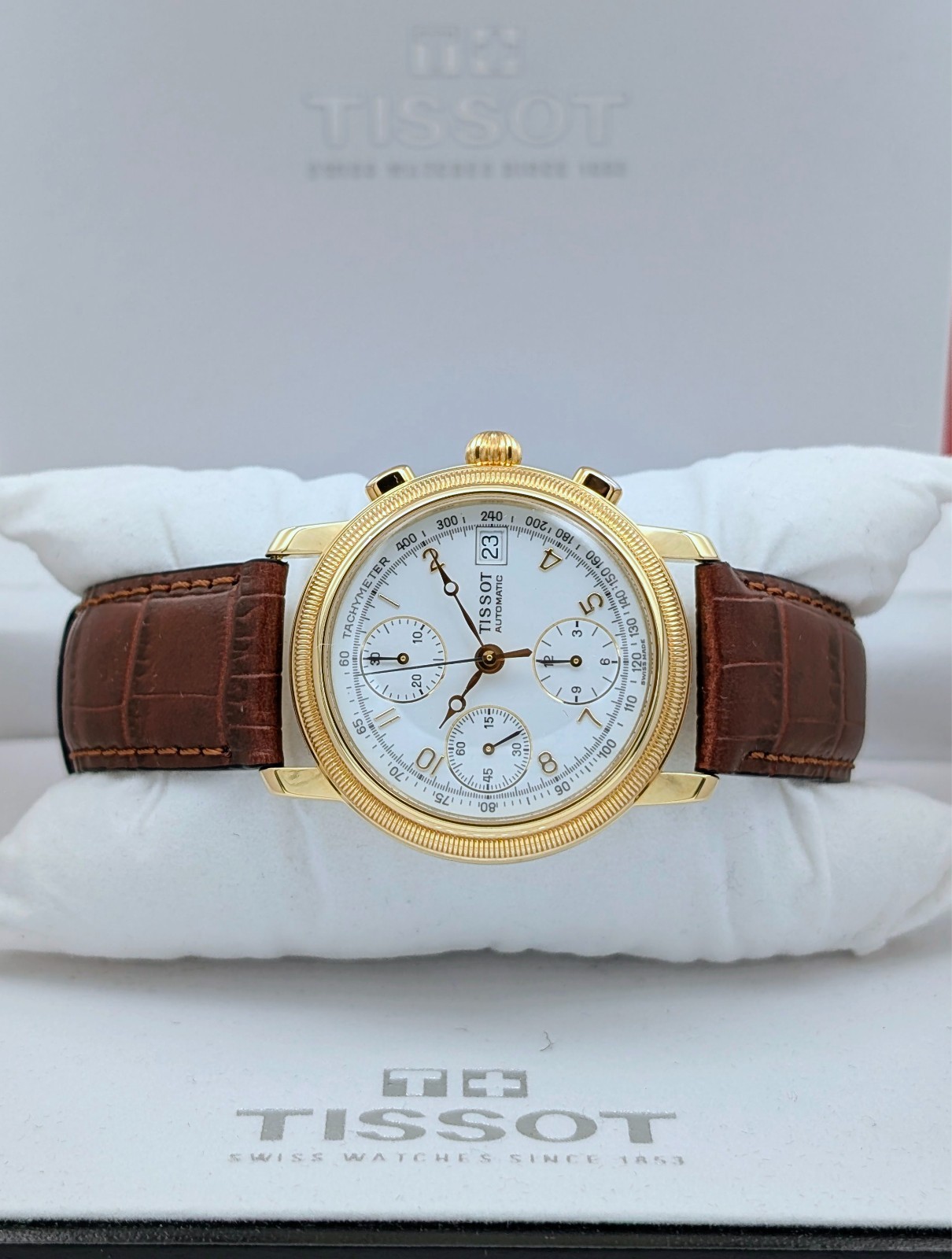 Tissot Bridgeport Chronograph 18k Gold Automatic T71.3.421.12A Ø41mm Uhr #3223