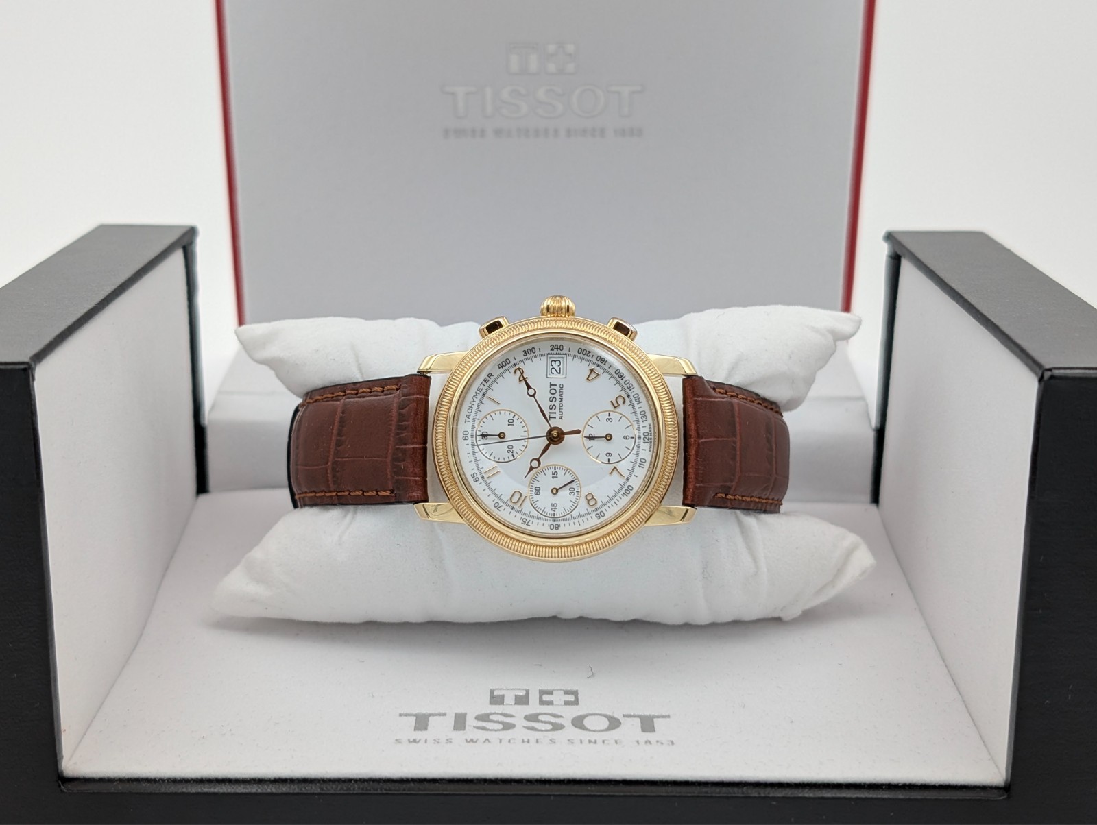 Tissot Bridgeport Chronograph 18k Gold Automatic T71.3.421.12A Ø41mm Uhr #3223
