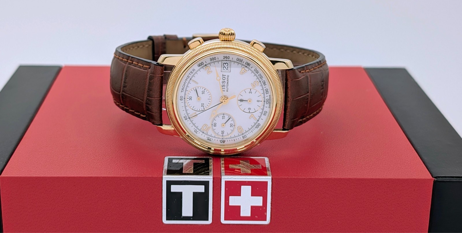 Tissot Bridgeport Chronograph 18k Gold Automatic T71.3.421.12A Ø41mm Uhr #3223