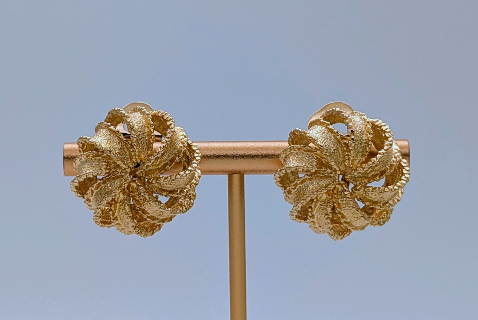 Blüten Clip-Creolen 750/18K Gelbgold 21,20g – Damen Creolen #3238